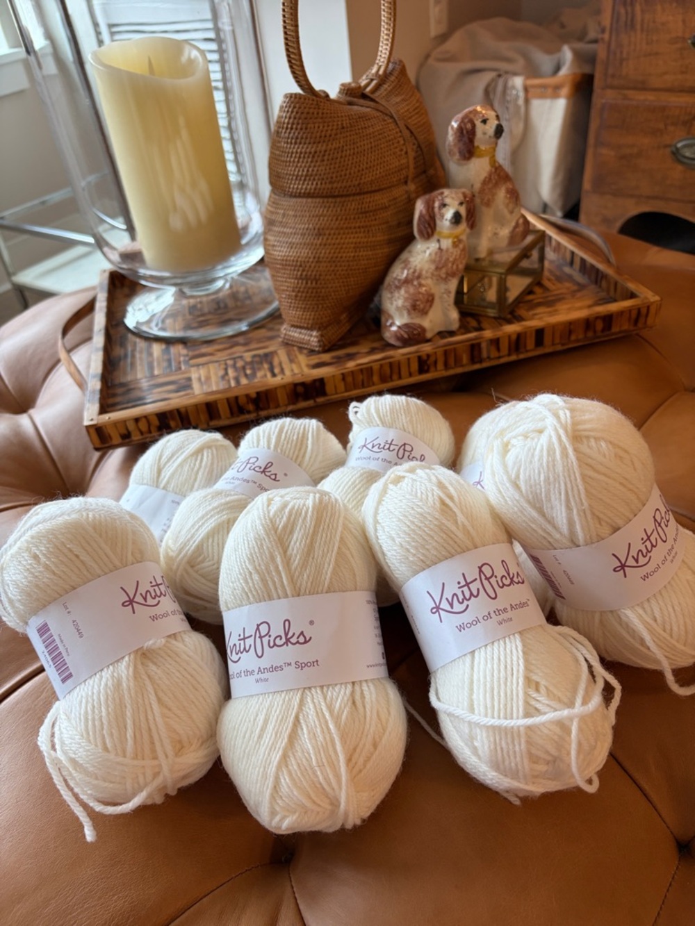 8 skeins Knit Picks wool of the Andes yarn